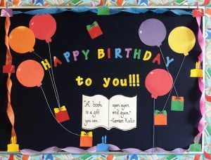 Birthday Books Bulletin Board